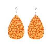Boucles D‘Oreilles Haricots Blancs Cuits Au Four Savoureux Tendancees Boucles D'Oreilles Pendantes Amusantes Boucle D'Oreille Pour Les Vacances Fêtes Anniversaires