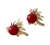 Boucles d ' oreilles inspirées des œuvres de feu avec accent de rouges pour femmes, bijoux à la mode, accessoires d ' oreilles, boucles d ' oreilles Squib