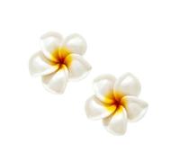 Boucles d ' oreilles légères à tige en forme de fleur | Pétales dégradés, forme de Plumeria superposée, accent en résine légère pour une tenue de vacances à la plage