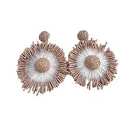 Boucles d ' oreilles légères et conviviales en raphia, bijoux Design tournesols bohème, boucles d ' oreilles tournesols bohèmes en raphia d ' été
