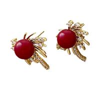 Boucles d ' oreilles modernes Works avec un Accent Rouge | Boucles d ' oreilles à Thème Works avec Rouges Accessoires d ' oreille Élégants pour Femmes Bijoux