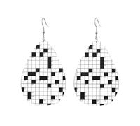 Boucles D‘Oreilles Mots Croisés Tendancees Boucles D'Oreilles Pendantes En Forme Vintage Boucle D’Oreille En Cuir Pour Femme Accessoire Quotidien