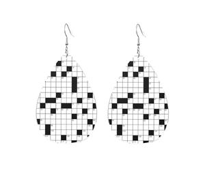 Boucles D‘Oreilles Mots Croisés Tendancees Boucles D'Oreilles Pendantes En Forme Vintage Boucle D’Oreille En Cuir Pour Femme Accessoire Quotidien