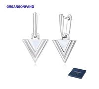 Boucles d’oreilles originales femme - original - collection jardin du nil - blanc - triangle - argent sterling 925 - boucles