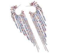 Boucles d’oreilles pendantes à pompons en, 1 paire, alliage | Effet tombant avec chaîne, style élégant et distinctif, pour soirées et théâtre, pour maman ou grand-mère