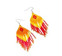 Boucles d ' oreilles pendantes bohèmes uniques, perles de verre, B