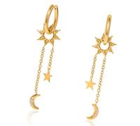 Boucles d ' oreilles pendantes célestes ornées de diamants comme des pierres et de délicats glands dansants, embellissement de chaîne, boucles d ' oreilles pendantes de tous les jours