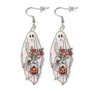 Boucles d ' oreilles pendantes d ' Halloween, boucles d ' oreilles | Boucles d ' oreilles pendantes en acrylique, bijoux fantômes mignons, bijoux d ' halloween uniques pour femmes