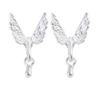 Boucles d ' oreilles pendantes d ' inspiration aviaire célestes contemporaines, modèles portables pour les porteurs de peaux sensibles, boucles d ' oreilles Bird Quadstar