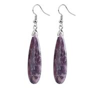 Boucles d ' oreilles pendantes en forme de larme avec ton, Spec H | Longs crochets d ' oreille verticaux, matériel de connexion argenté, profil de pendentif épuré et minimaliste