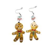 Boucles d ' oreilles pendantes en forme de pain d ' épice pour homme, pendentif exagéré en acrylique, bijoux de fête, goutte de noël