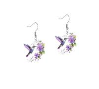 Boucles d ' oreilles pendantes florales en forme de colibri à la mode en matériaux acryliques, idéales pour un usage quotidien et des occasions spéciales