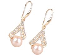Boucles d ' oreilles pendantes géométriques avec accents de et fausses perles Boucles d ' oreilles pendantes étincelantes Texture en alliage pour un usage quotidien Goutte en alliage