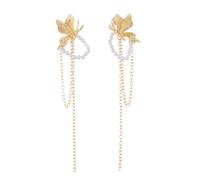 Boucles d ' oreilles pendantes légères avec détails papillon en alliage plaqué argent pour peaux sensibles Boucles d ' oreilles polyvalentes pour tenues