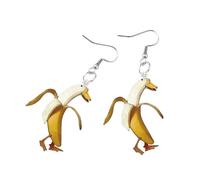Boucles d ' oreilles pendantes tendance en forme de canard banane en acrylique, pendentif d ' oreille coloré et audacieux, à porter confortablement pour un usage quotidien ou un événement festif