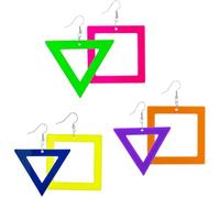 Boucles d ' oreilles pendantes topologiques légères Pack de 3 modules fins en polyacrylate Excellent pour les festivals et les fêtes costumées Boucles d ' oreilles en polyacrylate fluorescent