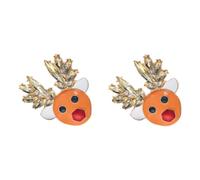 Boucles d ' oreilles rennes pour femmes avec ton | Paire en alliage de ton doré avec un look décoratif festif, bijoux charme attrayant pour les femmes, fête de noël,