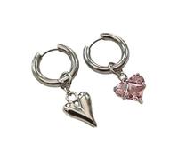 Boucles d ' oreilles romantiques en forme de cœur rose, en alliage, Design délicat, goutte, adaptées fêtes, mariages, alliage romantique pour femmes