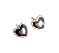 Boucles d ' oreilles sophistiquées, bijoux d ' oreille, clous cœur/étoile, pendentif oreilles délicates, Texture argentée pour amoureux de la mode, clous d ' oreille étoiles