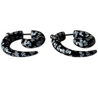 Boucles d’Oreilles Spirales Noires Têtes de Mort Pirate 6mm Barbell Haltère Vis Piercing Crane Skull Clou à Visser Jeu Goujon Plug Bouchon Faux Écarteur Hypoallergénique fake tunnel homme femme