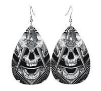 Boucles D‘Oreilles Symboles De Magie Sacrée Maçonnique Élégant Boucles D'Oreilles Pendantes De Goutte Luxueux Boucle D’Oreille En Cuir Pour Danse Femme Anniversaires