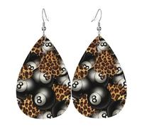 Boucles D‘Oreilles Tais-Toi, Tire Au Billard Tendancees Boucles D'Oreilles Pendantes Pour Femme Luxueux Boucle D'Oreille En Simili Cuir Pour Fêtes Voyages Quotidien