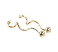 Boucles d ' oreilles tendance à tiges spirales perlées de, Gold