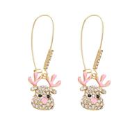 Boucles d ' oreilles ton renne pour Noël | Paire en alliage de ton doré avec bijoux décoratifs festifs, vêtements attrayants pour femmes, rassemblement de