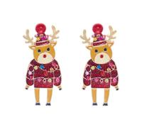 Boucles d ' oreilles ton renne pour Noël | Paire en alliage de ton doré avec bijoux décoratifs festifs, vêtements attrayants pour femmes, rassemblement de