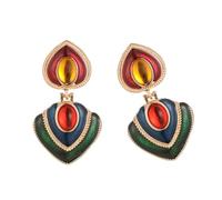 Boucles d ' oreilles topologiques à revêtement multicolore, mélange de métaux permanents non allergènes, bijoux, arbre Regina, décontracté, pour des instances formelles, pour fête, mariage