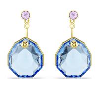 Boucles d’oreilles transformables Gema, Bleues, Placage de ton or OS