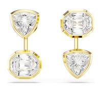 Boucles d’oreilles transformables Imber, Design asymétrique, Tailles variées, Blanches, Doré à l’or 18 carats (750/1000) OS