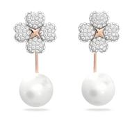 Boucles d’oreilles transformables Latisha, Fleur, Blanches, Doré à l’or rose 18 carats (750/1000) OS