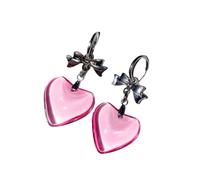 Boucles d ' oreilles uniques à tige en forme de cœur sur le thème sombre avec détail de nœud, légères, confortables, hypoallergéniques pour les oreilles sensibles