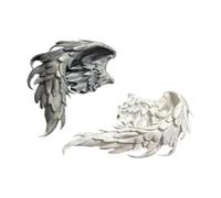 Boucles d ' oreilles uniques en forme d ' aile double ton, pièces de déclaration en alliage léger, accessoires tendance pour un usage quotidien, clous d ' oreilles bicolores