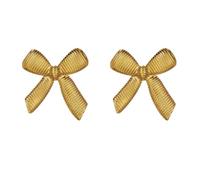 Boucles d’oreilles vintage texturées à nœuds papillons pour femmes Hommes Élégantes boucles d’oreilles minimalistes à nœud d’été
