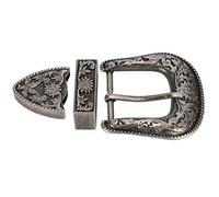 Boucles de Ceinture Occidentales Ensemble de Boucles de Ceinture de Cow-Boy en Argent Boucle de Ceinture pour Homme Ensemble de Boucles de Ceinture en Occidental pour Remplacement ou(40mm)