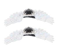Boucles de Chaussures Ailes D'ange Argentées en Cristaux, 1 Paire