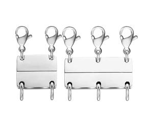 Boucles de collier pour un look superposé | Accouplements à paliers à chaîne multiples | Boucles magnétiques 2 pièces Extenseurs de chaîne pour femmes et hommes