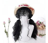 Boucles De Sonnerie Romantiques Pour Femmes Perruques De Cosplay À Cheveux Longs Costume De Princesse Fête Quotidienne École Jouer Au Théâtre Halloween Déguisement Perruque (Noir naturel)