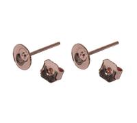Boucles d'oreille av. platine, 6mm ø, or rose, 4 pces