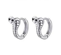 Boucles d'Oreille Femme Cobra Noir en Alliage avec Cristal