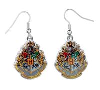 Boucles d'oreille - Harry Potter - Plaqué argent - Modèle Hogwarts Crest - 20 mm
