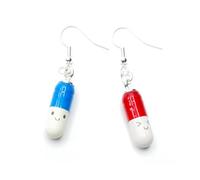 Boucles d'Oreille Médecine de Pilules Miniblings - Argent à la Mode des Bijoux Faits à la Main Ouverte Docteur I Étude