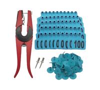 Boucles d'oreille pour bovins | Étiquettes d identification pour bétail de pâturage,Numéro 001-100 Boucles Auriculaires Avec Applicateur Pour Gestion Du Bétail Identification Moutons Bovins Chèvres