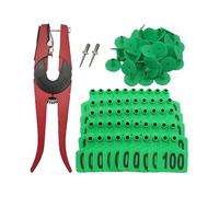 Boucles d'oreille pour bovins | Étiquettes De Marquage Pour Bétail | Étiquettes numérotées 001-100 avec applicateur pour élevage bovin identification animale moutons chèvres et gestion de