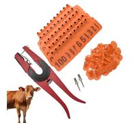 Boucles d'oreille pour bovins | Étiquettes d'identification pour bétail,Numéro 001-100 Boucles Auriculaires Avec Applicateur Pour Gestion Du Bétail Identification Moutons Bovins Chèvres