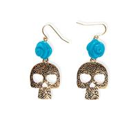 Boucles Doreille Squelette Doré Bleu Femme Taille Unique Rose