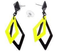 Boucles d'oreille - WIDMANN - Losange - Noir et Jaune Fluo - Adulte - Femme