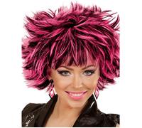 Boucles d'oreille - WIDMANN - Losange - Noir et Rose Fluo - Soirée Disco